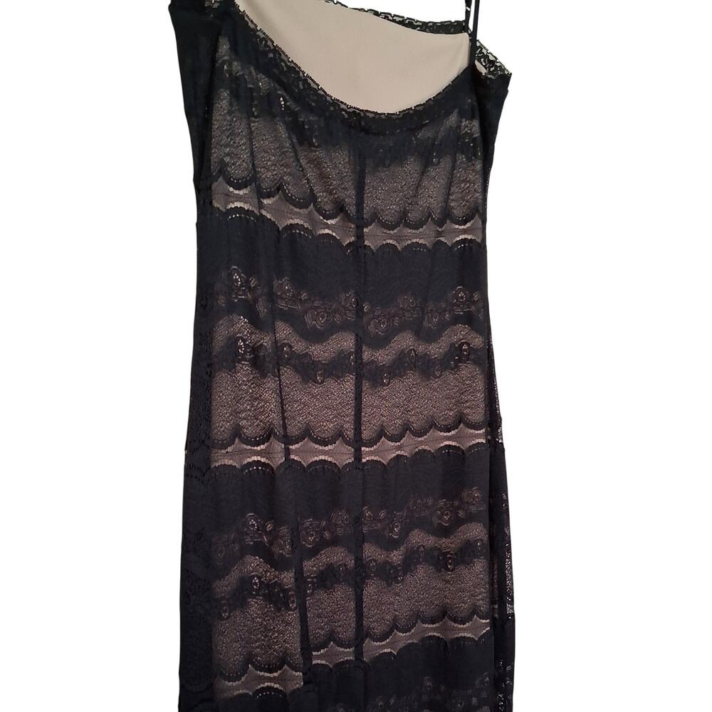 Laundry by Shelli Segal Black Lace Overlay Sleeveless Midi Dress Size 4 - Picture 3 of 7